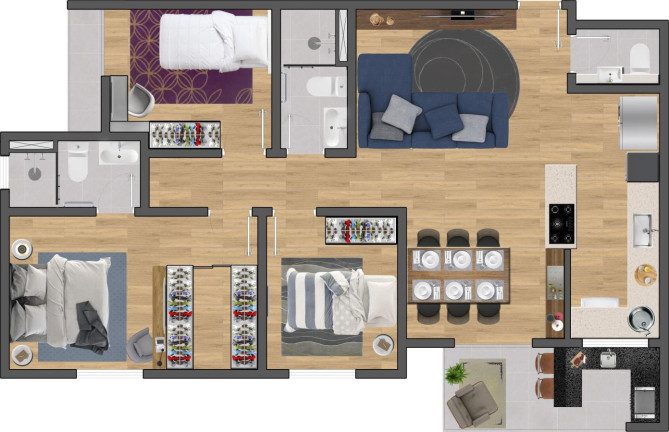 Imagem Apartamento com 2 Quartos à Venda, 58 m² em Vila Valparaíso - Santo André