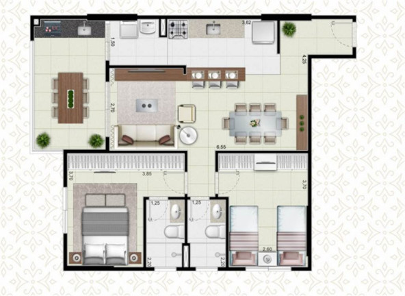 Imagem Apartamento com 2 Quartos à Venda, 75 m² em Guilhermina - Praia Grande