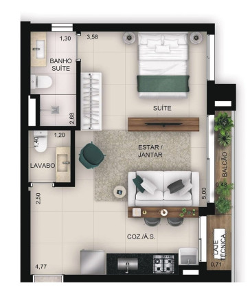 Imagem Imóvel com 1 Quarto à Venda, 40 m² em Setor Bueno - Goiânia