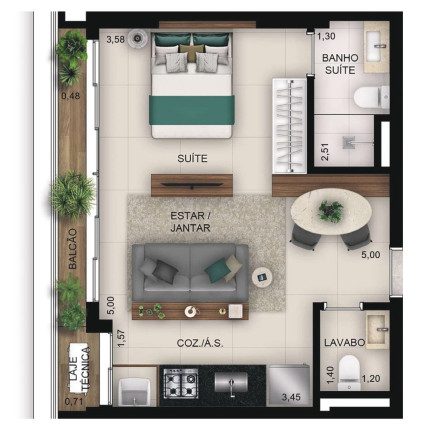 Imagem Apartamento com 1 Quarto à Venda, 83 m² em Setor Bueno - Goiânia