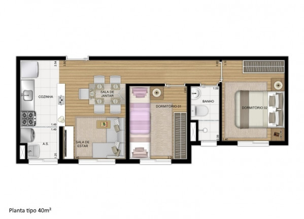 Imagem Apartamento com 2 Quartos à Venda, 40 m² em Jardim Celeste - São Paulo
