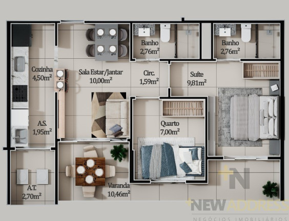 Imagem Apartamento com 2 Quartos à Venda, 61 m² em Praia De Itaparica - Vila Velha Imagem Apartamento com 2 Quartos à Venda, 61 m² em Praia De Itaparica - Vila Velha