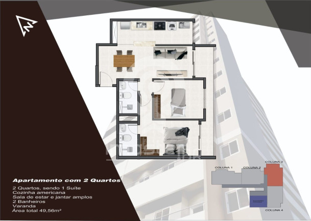 Imagem Apartamento com 2 Quartos à Venda, 50 m² em Damas - Fortaleza