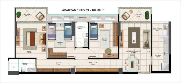 Imagem Apartamento com 3 Quartos à Venda, 102 m² em Fazenda Vitali - Colatina