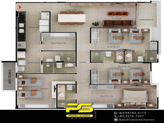 Imagem Apartamento com 4 Quartos à Venda, 139 m² em Intermares - Cabedelo Imagem Apartamento com 4 Quartos à Venda, 139 m² em Intermares - Cabedelo