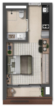 Imagem Studio com 1 Quarto à Venda, 24 m² em Vila Clementino - São Paulo