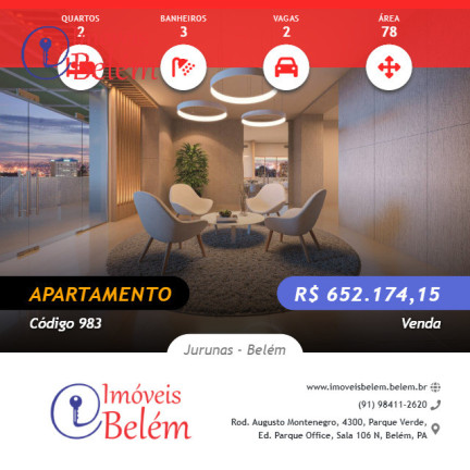 Imagem Apartamento com 2 Quartos à Venda, 78 m² em Jurunas - Belém Imagem Apartamento com 2 Quartos à Venda, 78 m² em Jurunas - Belém