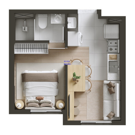Imagem Apartamento com 2 Quartos à Venda, 27 m² em Novo Mundo - Curitiba