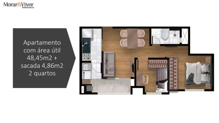 Imagem Apartamento com 2 Quartos à Venda, 58 m² em Bacacheri - Curitiba