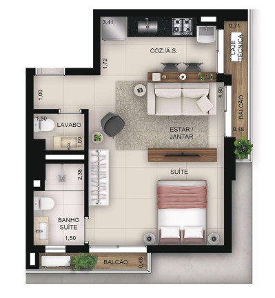 Imagem Apartamento com 1 Quarto à Venda, 83 m² em Setor Bueno - Goiânia