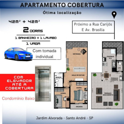 Cobertura com 2 Quartos à Venda, 80 m² em Jardim Alvorada - Santo André