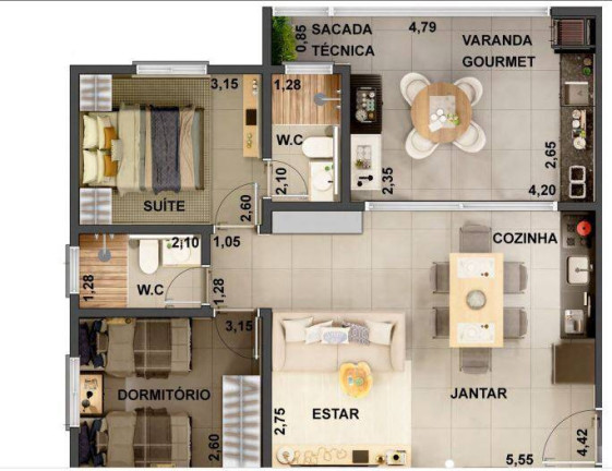 Imagem Apartamento com 2 Quartos à Venda, 85 m² em Itaguá - Ubatuba