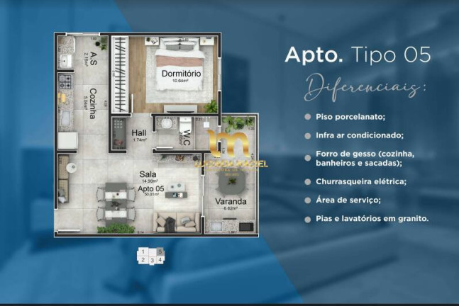 Imagem Apartamento com 2 Quartos à Venda, 70 m² em Caiçara - Praia Grande