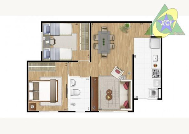 Apartamento com 2 Quartos à Venda, 45 m² em Jardim Morumbi (nova Veneza) - Sumaré