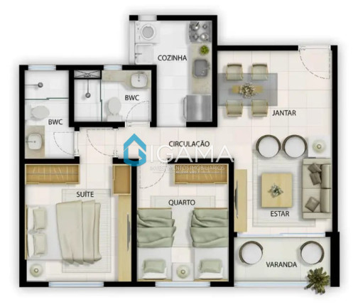 Imagem Imóvel com 2 Quartos à Venda, 58 m² em Capim Macio - Natal Imagem Imóvel com 2 Quartos à Venda, 58 m² em Capim Macio - Natal