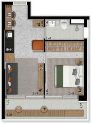 Imagem Apartamento com 1 Quarto à Venda, 39 m² em Moema - São Paulo