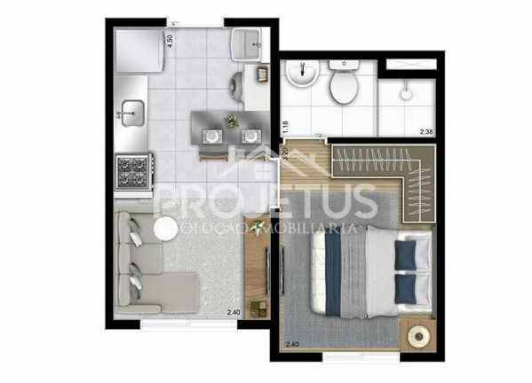 Imagem Apartamento com 1 Quarto à Venda, 33 m² em Vila Cláudia - São Paulo