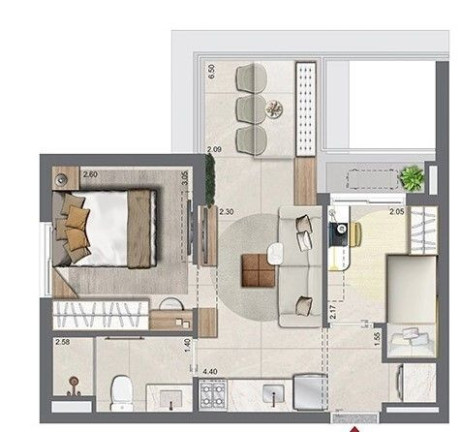 Imagem Studio com 1 Quarto à Venda, 28 m² em Campo Belo - São Paulo