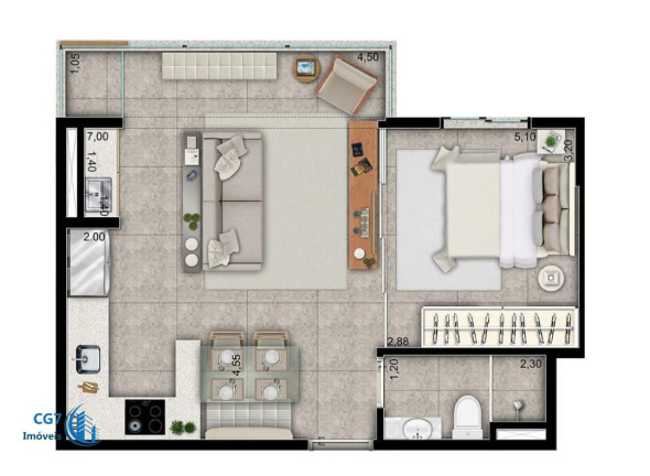 Imóvel com 1 Quarto à Venda, 40 m² em Empresarial 18 Do Forte - Barueri