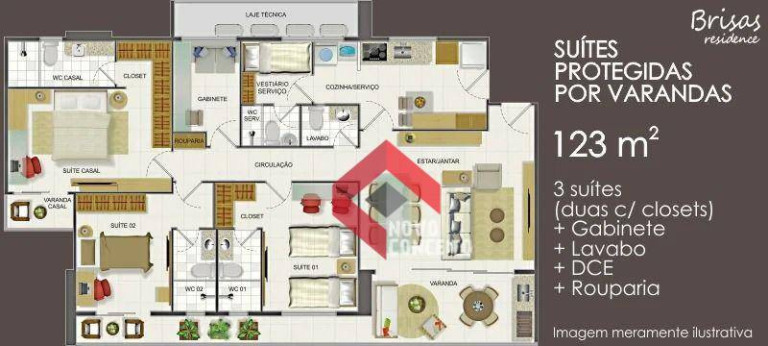 Imagem Apartamento com 3 Quartos à Venda, 123 m² em Cocó - Fortaleza