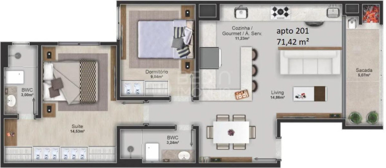 Imagem Apartamento com 2 Quartos à Venda, 71 m² em Nações - Balneário Camboriú