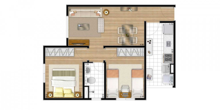 Imagem Apartamento com 2 Quartos à Venda,  em Vila Industrial - São José Dos Campos