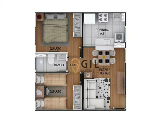 Imagem Apartamento com 2 Quartos à Venda, 39 m² em Vila Nova Aliança - Jacareí