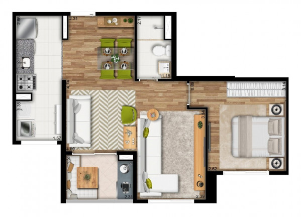 Imagem Apartamento com 2 Quartos à Venda, 49 m² em Morumbi - São Paulo Imagem Apartamento com 2 Quartos à Venda, 49 m² em Morumbi - São Paulo