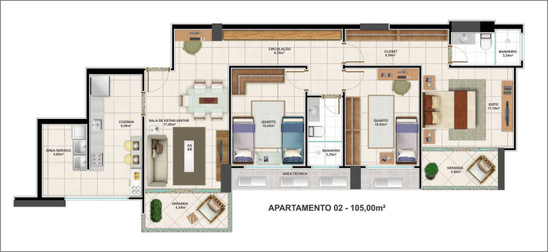 Imagem Apartamento com 3 Quartos à Venda, 102 m² em Fazenda Vitali - Colatina