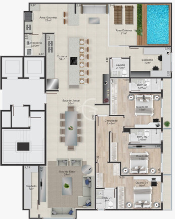 Imagem Apartamento com 3 Quartos à Venda, 111 m² em Costa E Silva - Joinville