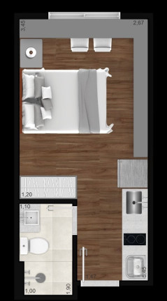 Imagem Apartamento com 1 Quarto à Venda, 16 m² em Portão - Curitiba