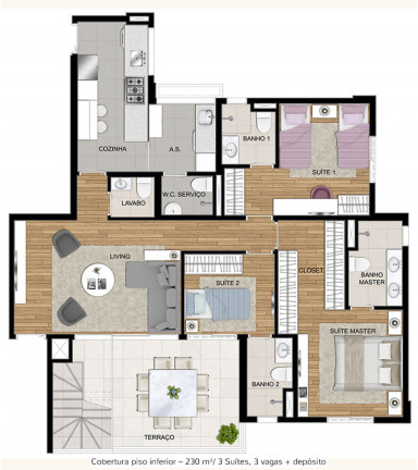 Imagem Cobertura com 3 Quartos à Venda, 229 m² em Alto De Pinheiros - São Paulo Imagem Cobertura com 3 Quartos à Venda, 229 m² em Alto De Pinheiros - São Paulo