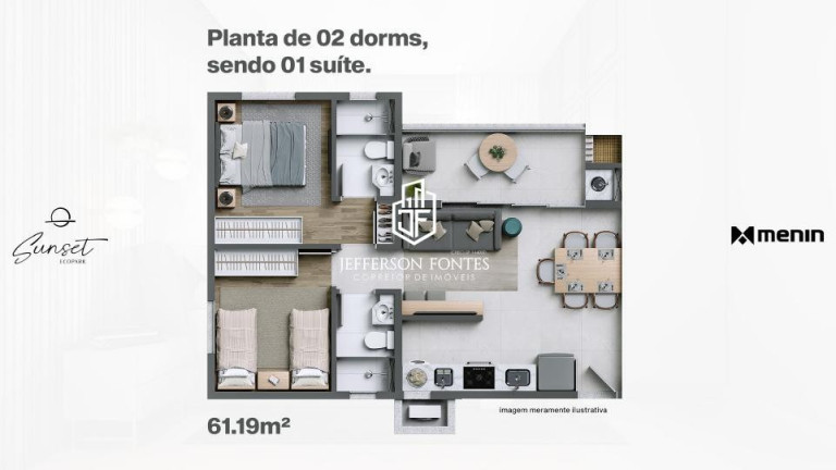 Imagem Apartamento com 2 Quartos à Venda, em Residencial Vale Verde - Marília Imagem Apartamento com 2 Quartos à Venda, em Residencial Vale Verde - Marília