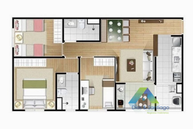Imagem Apartamento com 3 Quartos à Venda, 67 m² em Centro - Diadema