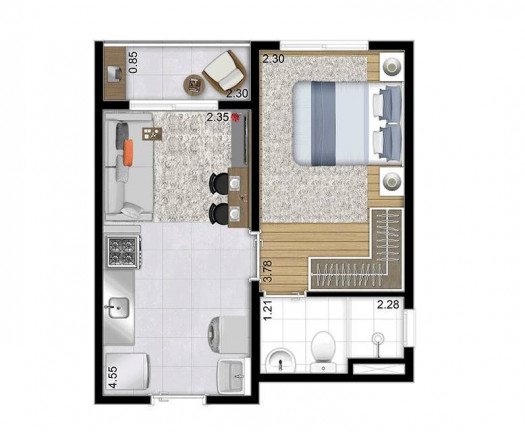 Imagem Apartamento com 1 Quarto à Venda, 28 m² em Belenzinho - São Paulo