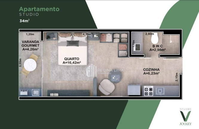 Imagem Studio com 1 Quarto à Venda, 34 m² em Jóquei - Teresina