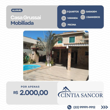 Casa com 3 Quartos para Alugar, 130 m² em São João Da Barra
