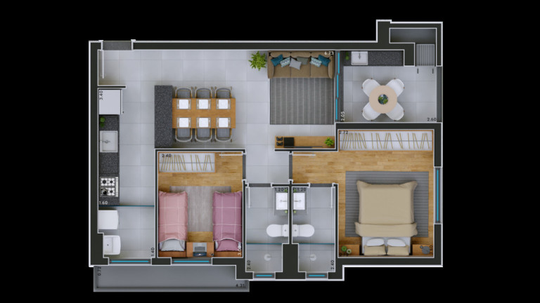 Imagem Apartamento com 2 Quartos à Venda, 56 m² em Tarumã - Curitiba