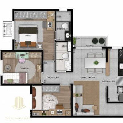 Imagem Apartamento com 3 Quartos à Venda, 61 m² em Parque Amazônia - Goiânia Imagem Apartamento com 3 Quartos à Venda, 61 m² em Parque Amazônia - Goiânia