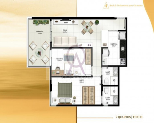 Imagem Imóvel com 1 Quarto à Venda, 45 m² em Piatã - Salvador