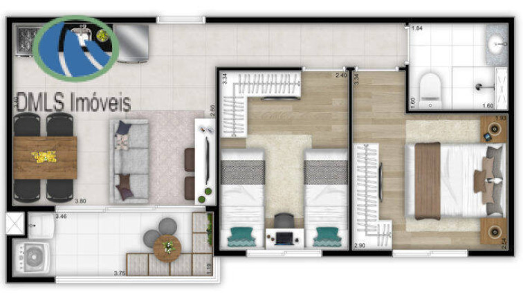 Imagem Apartamento com 2 Quartos à Venda, 44 m² em Conceição - Osasco