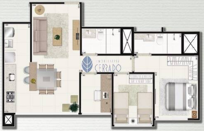 Imagem Apartamento com 2 Quartos à Venda, 66 m² em Jundiaí - Anápolis