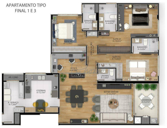 Imagem Apartamento com 3 Quartos à Venda, 151 m² em Mercês - Curitiba