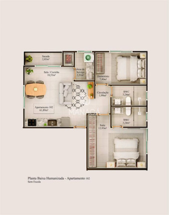 Imagem Apartamento com 2 Quartos à Venda, 62 m² em Centro - Barra Velha