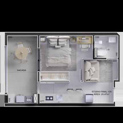 Imagem Cobertura com 1 Quarto à Venda, 62 m² em Boa Vista - Curitiba
