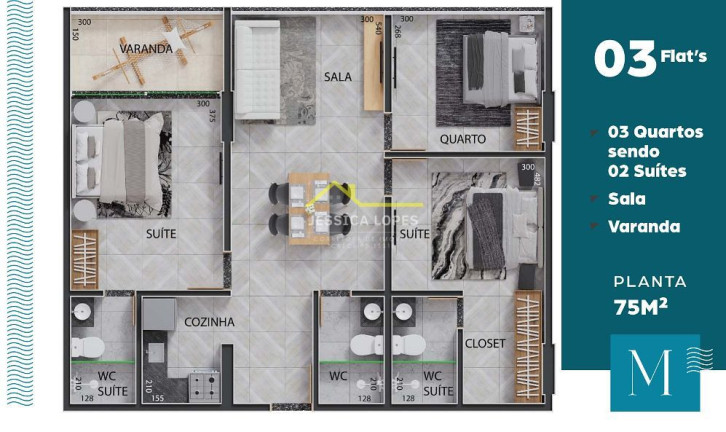 Imagem Apartamento com 1 Quarto à Venda, 25 m² em Bessa - João Pessoa