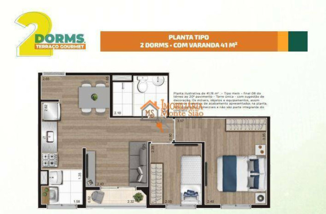 Apartamento com 2 Quartos à Venda, 41 m² em Picanco - Guarulhos