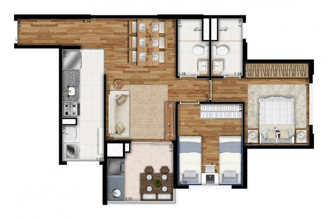 Imagem Apartamento com 2 Quartos à Venda, 49 m² em Morumbi - São Paulo Imagem Apartamento com 2 Quartos à Venda, 49 m² em Morumbi - São Paulo