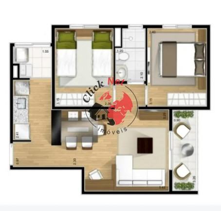 Imagem Apartamento com 2 Quartos à Venda, 52 m² em Vila Alzira - Santo André Imagem Apartamento com 2 Quartos à Venda, 52 m² em Vila Alzira - Santo André
