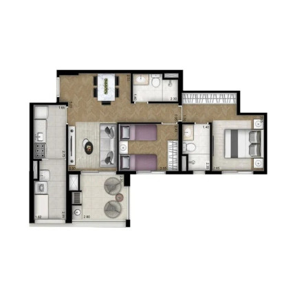Imagem Apartamento com 2 Quartos à Venda, 69 m² em Vila Leopoldina - São Paulo